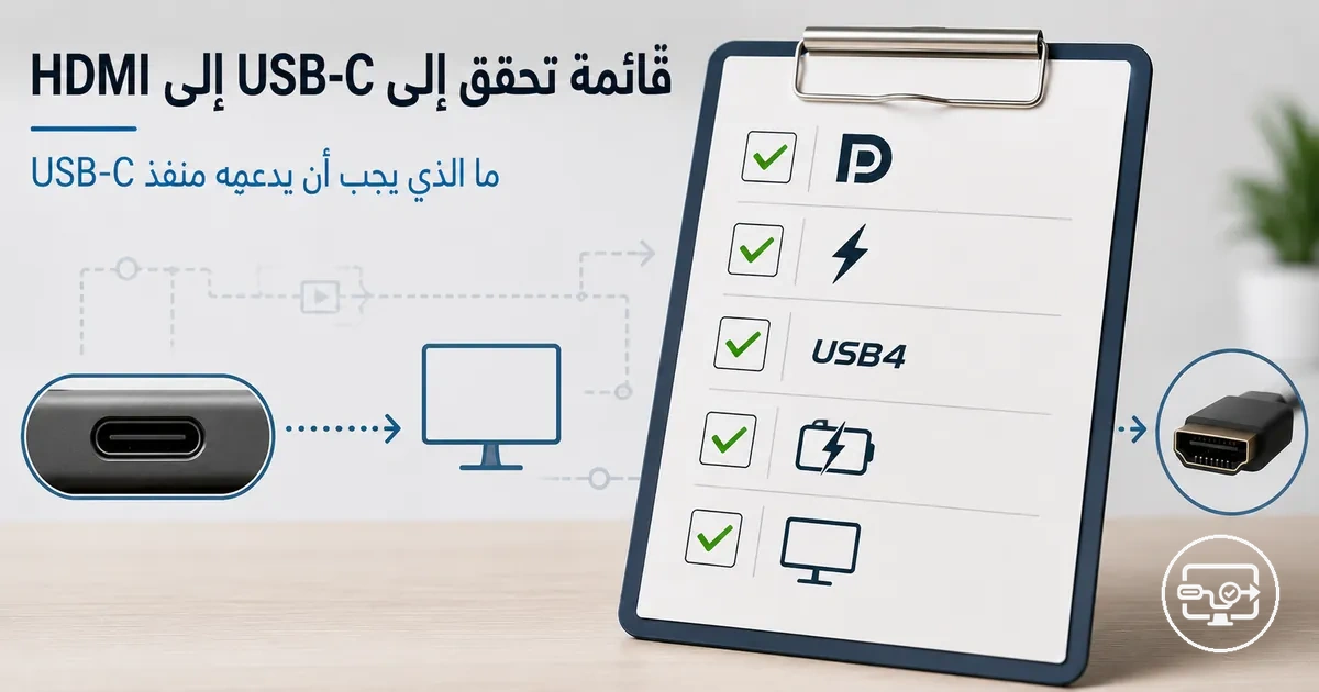 قائمة تحقق لمتطلبات توافق USB-C إلى HDMI لتأكيد دعم إخراج الفيديو