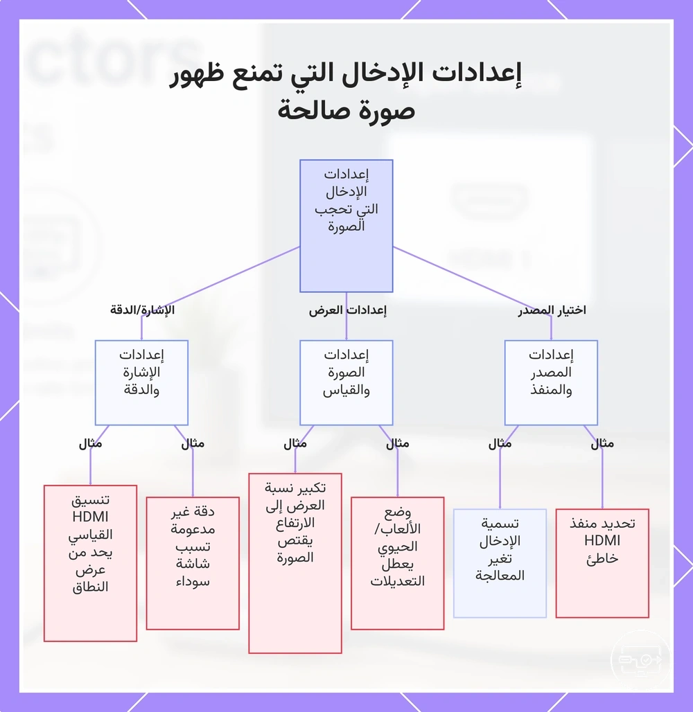إعدادات الإدخال التي تمنع ظهور صورة صالحة