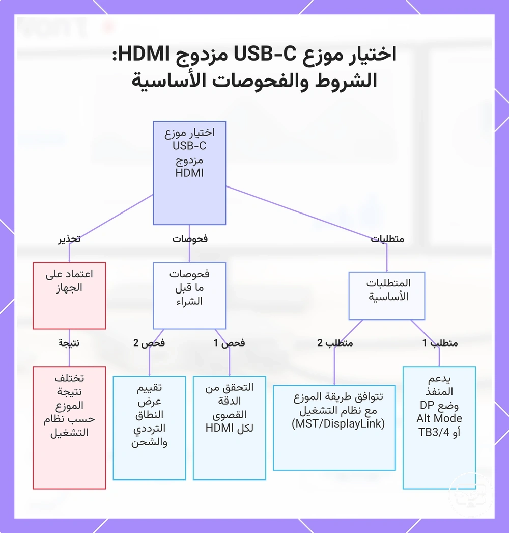اختيار موزع USB-C مزدوج HDMI: الشروط والفحوصات الأساسية
