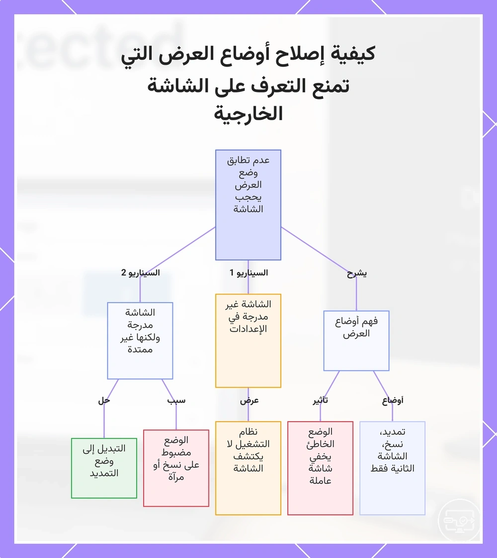 كيفية إصلاح أوضاع العرض التي تمنع التعرف على الشاشة الخارجية