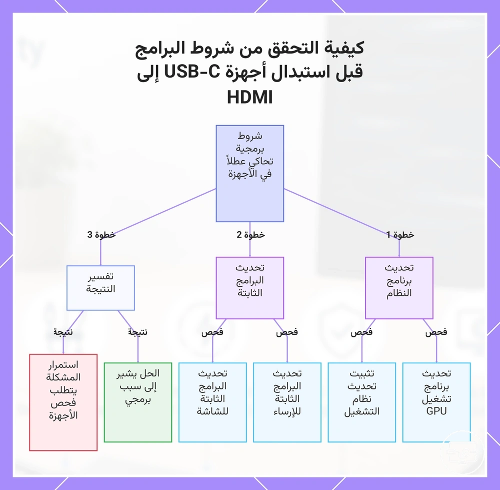 كيفية التحقق من شروط البرامج قبل استبدال أجهزة USB-C إلى HDMI