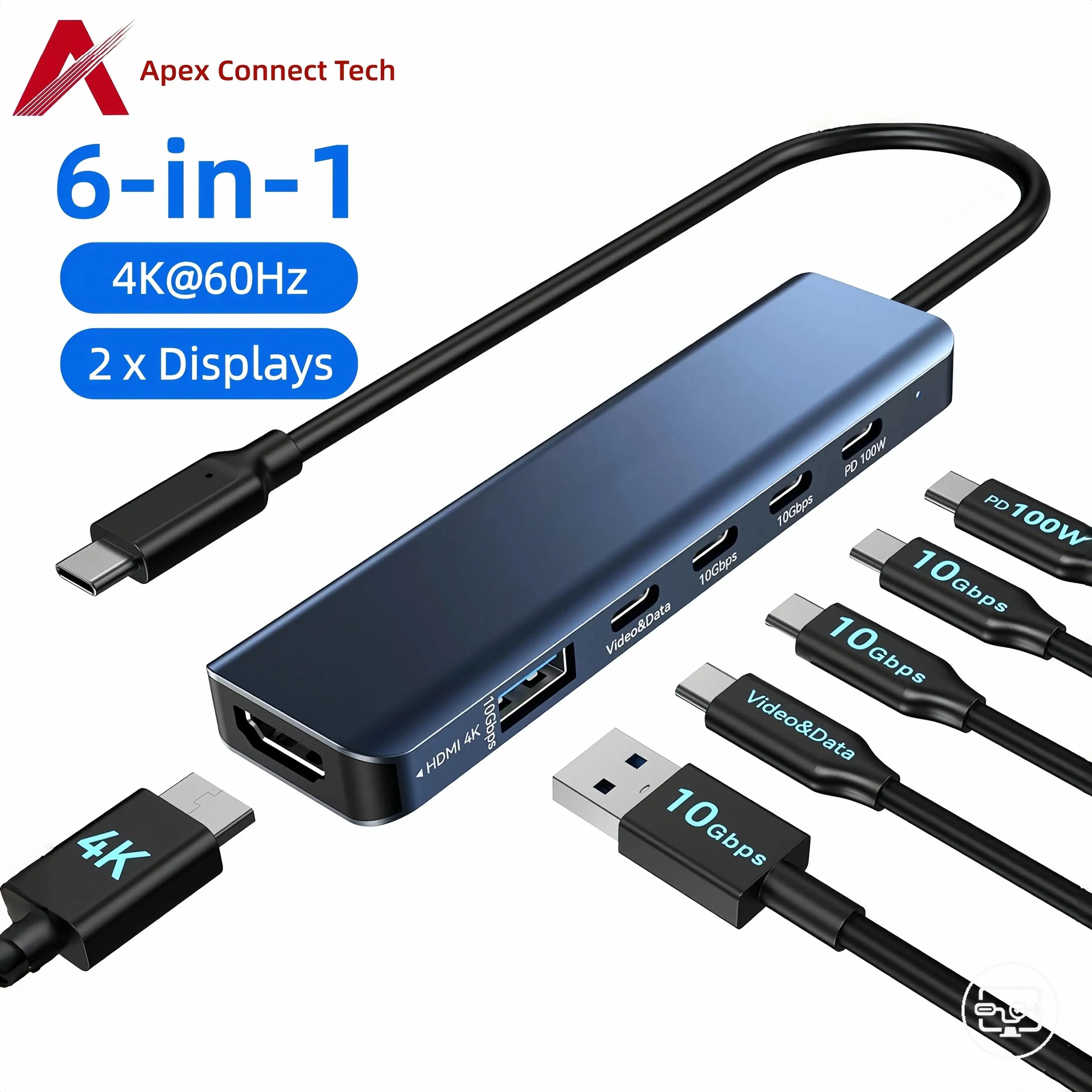 USB-C-Hub mit HDMI, 4K 60 Hz