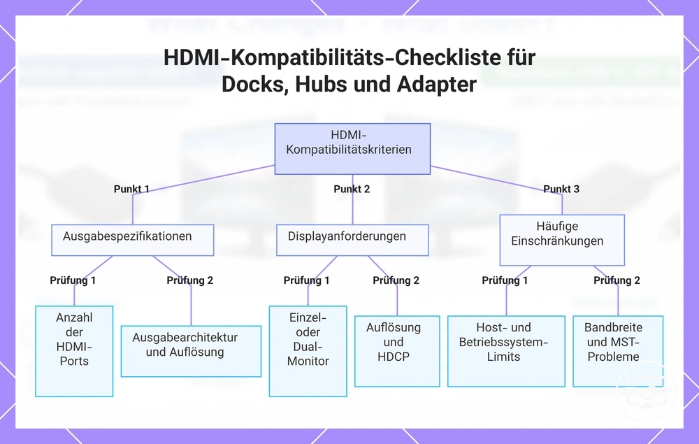 HDMI-Kompatibilitäts-Checkliste für Docks, Hubs und Adapter