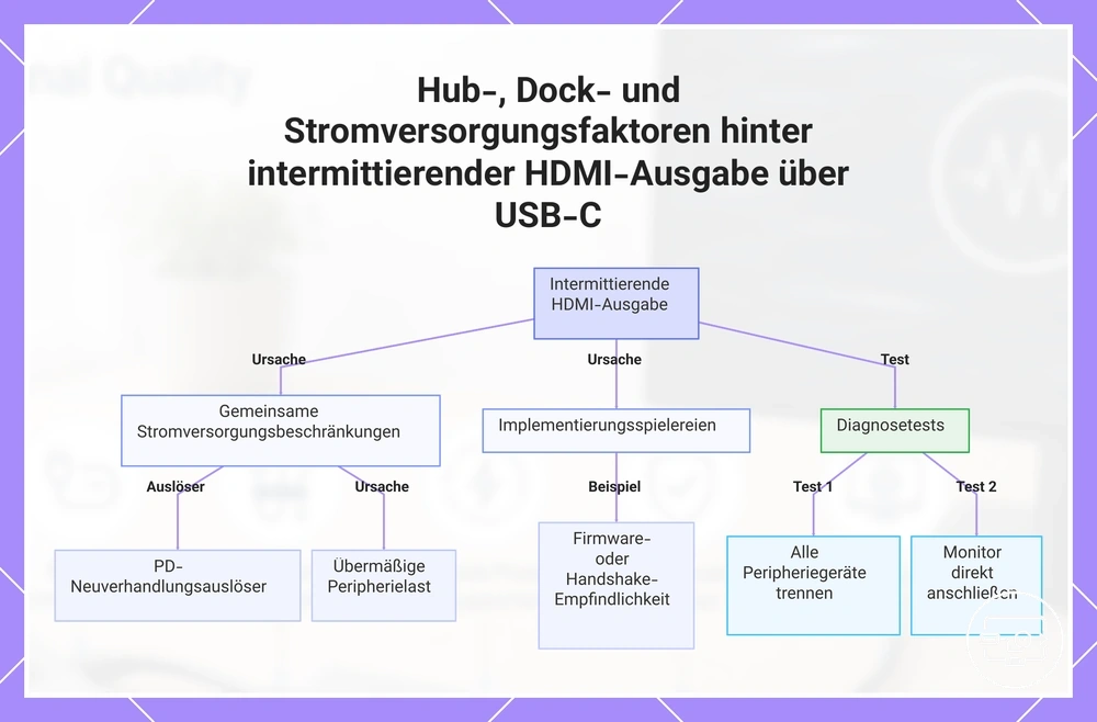 Hub-, Dock- und Stromversorgungsfaktoren hinter intermittierender HDMI-Ausgabe über USB-C