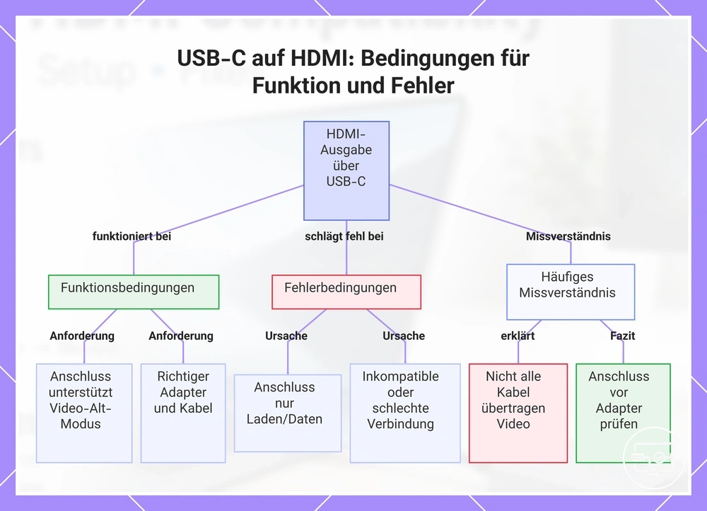 USB-C auf HDMI: Bedingungen für Funktion und Fehler