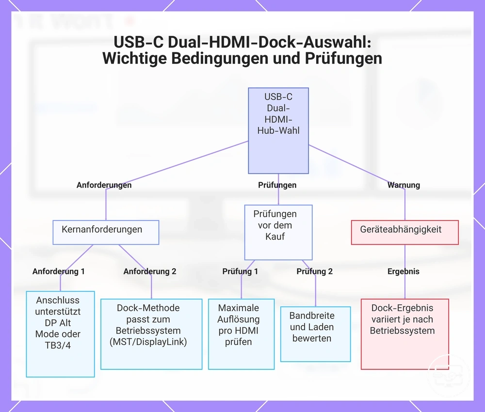 USB-C Dual-HDMI-Dock-Auswahl: Wichtige Bedingungen und Prüfungen