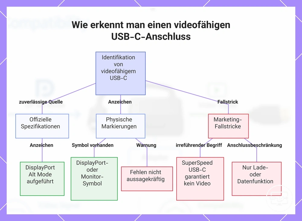 Wie erkennt man einen videofähigen USB-C-Anschluss