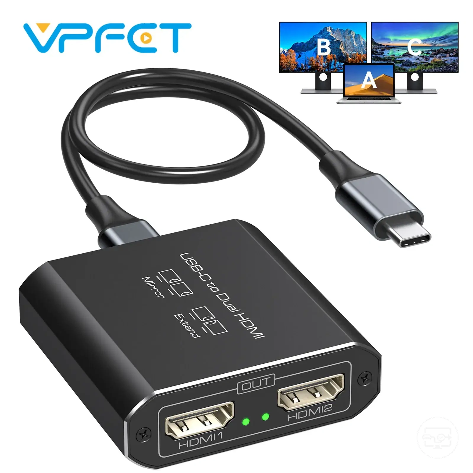 USB-C to dual HDMI adapter