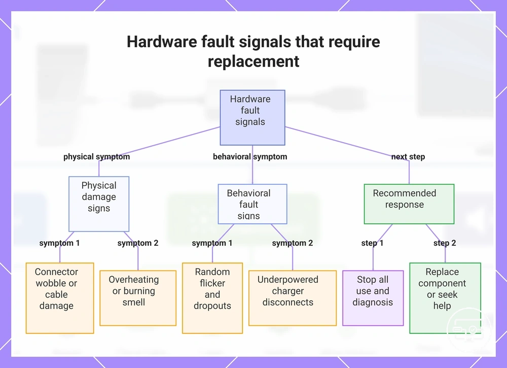 Hardware fault signals that require replacement