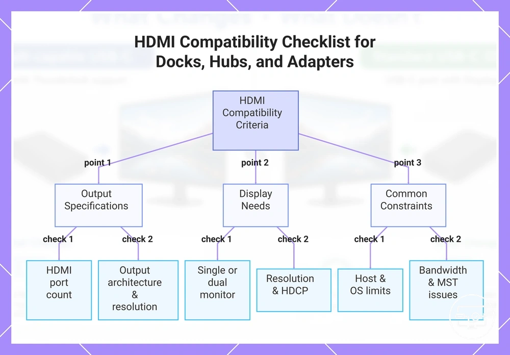 HDMI Compatibility Checklist for Docks, Hubs, and Adapters