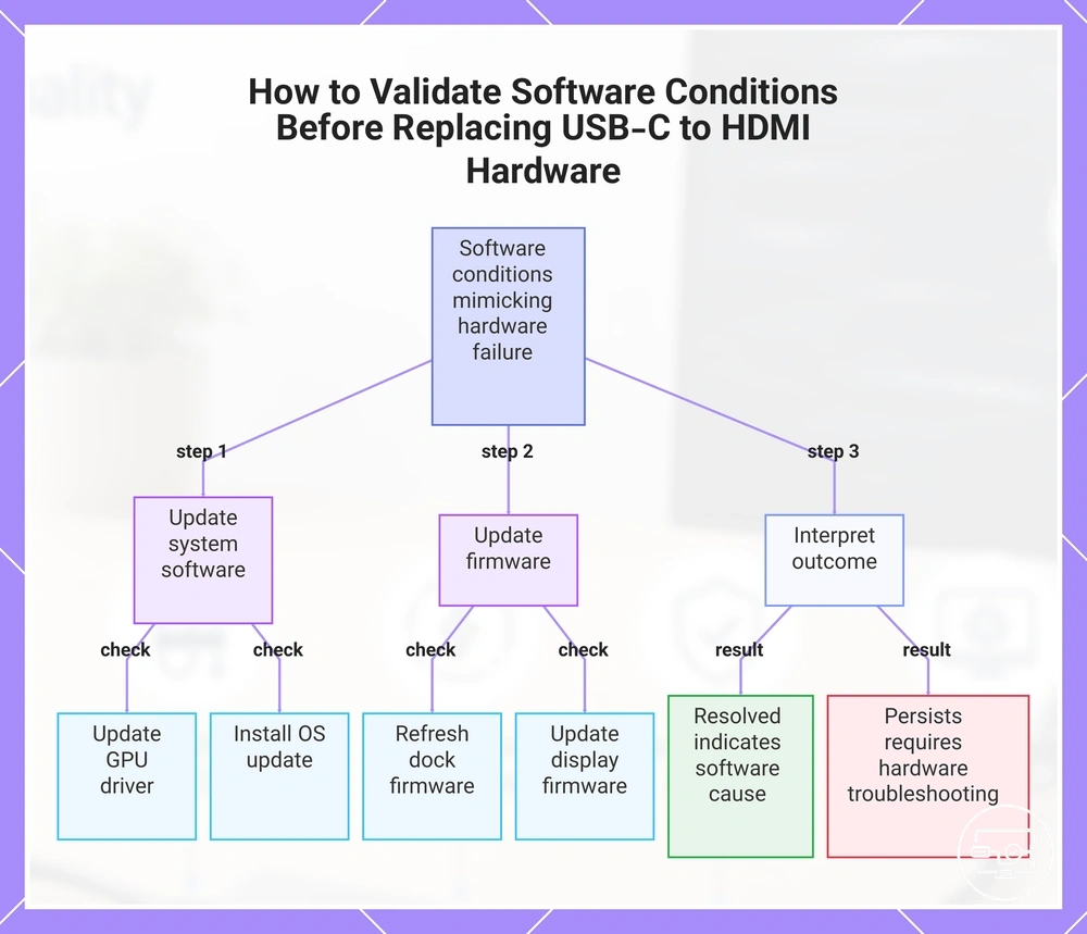 How to Validate Software Conditions Before Replacing USB-C to HDMI Hardware