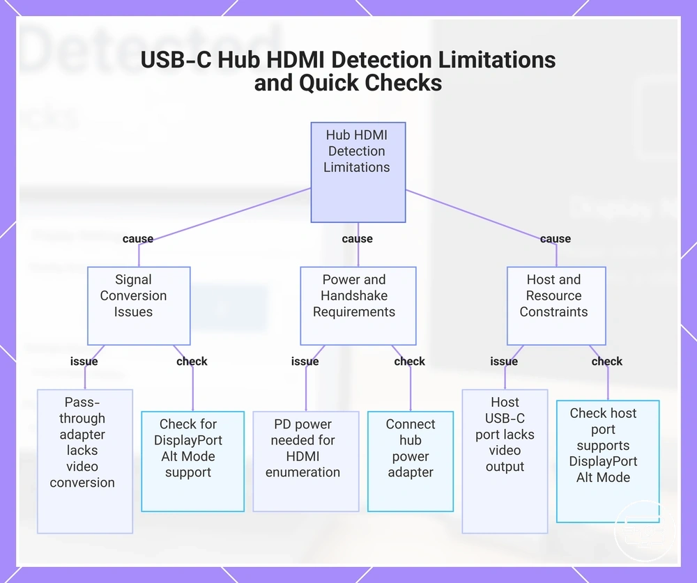 USB-C Hub HDMI Detection Limitations and Quick Checks