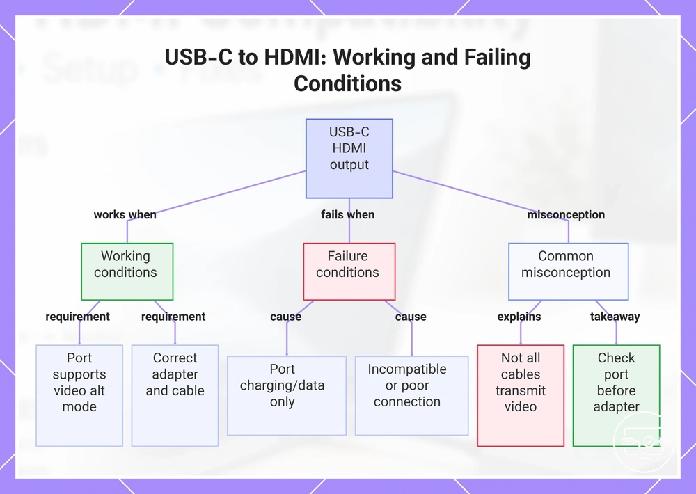 USB-C to HDMI: Working and Failing Conditions