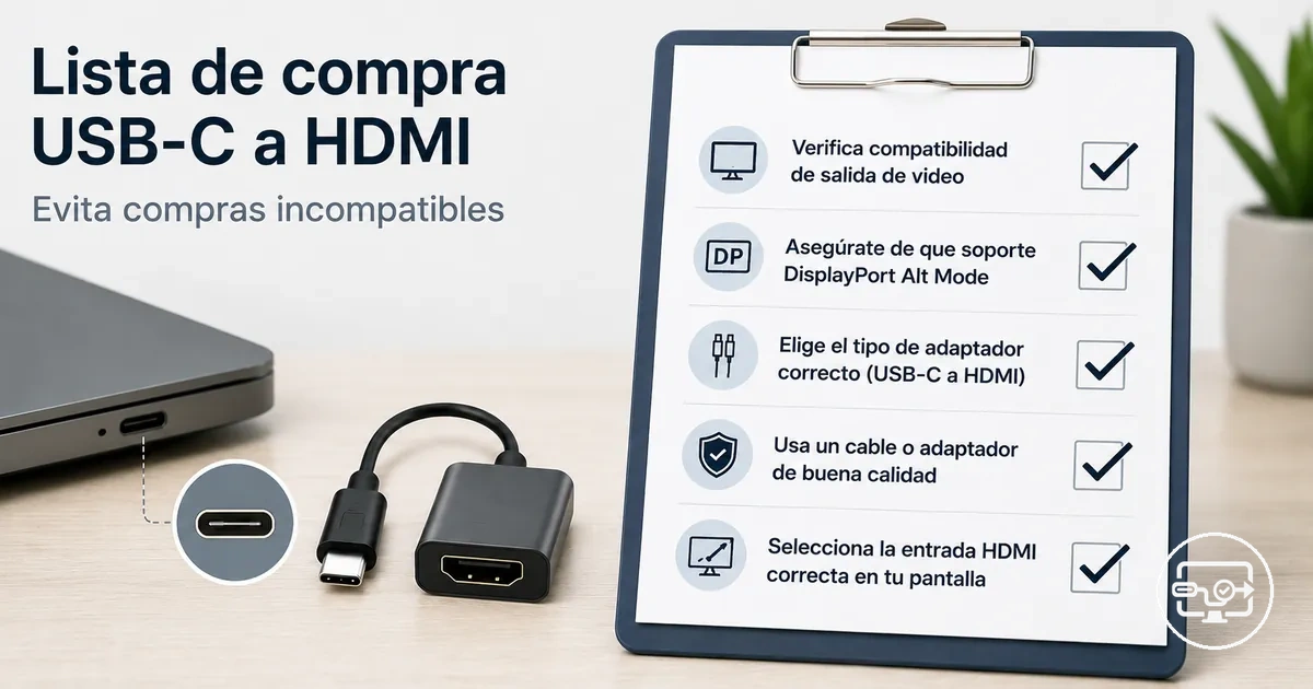 Lista de compra para compatibilidad USB-C a HDMI y evitar adaptadores incompatibles