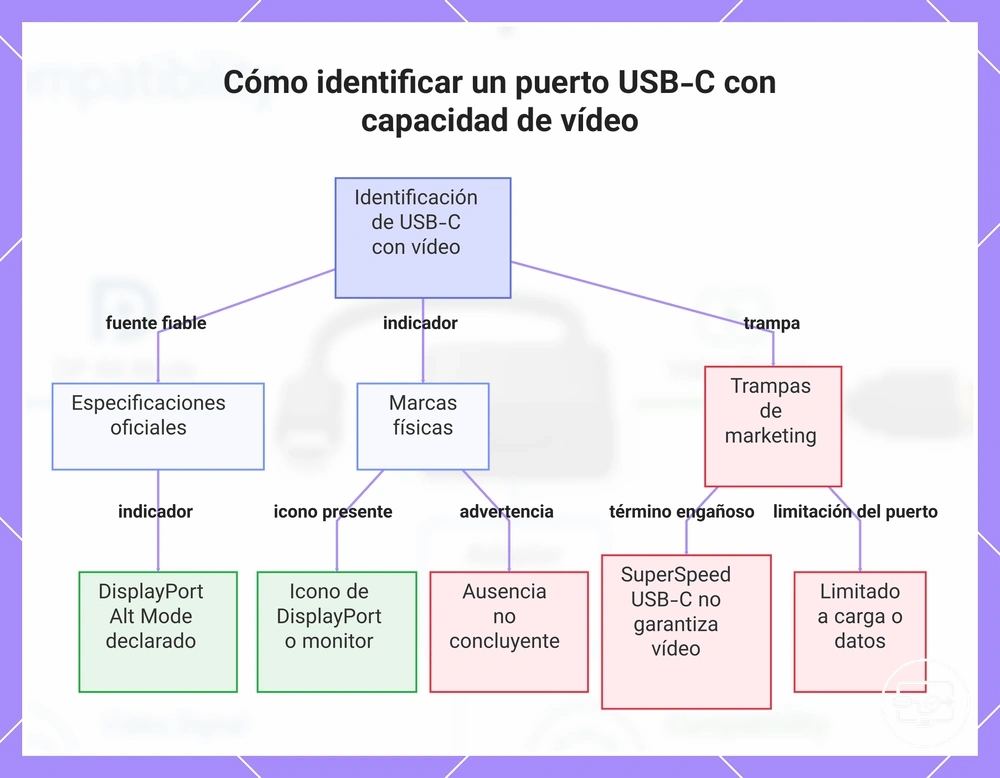 Cómo identificar un puerto USB-C con capacidad de vídeo