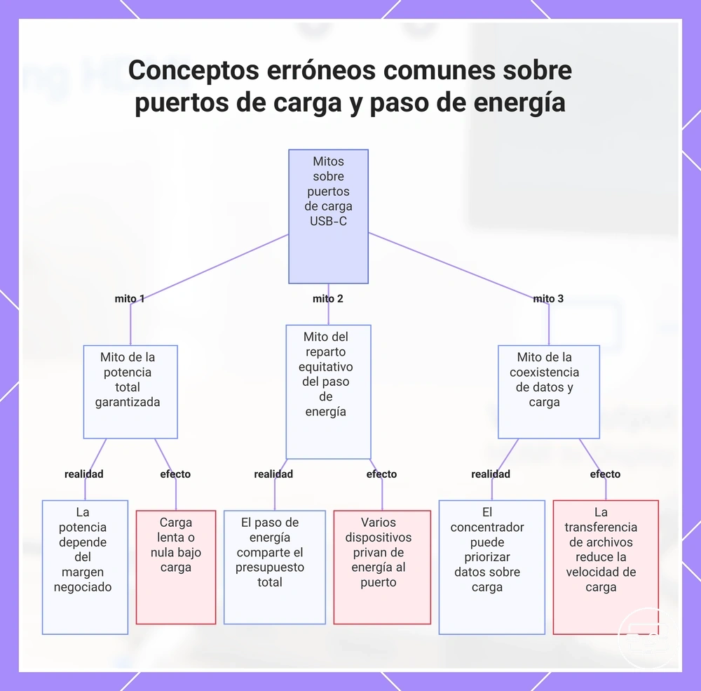 Conceptos erróneos comunes sobre puertos de carga y paso de energía