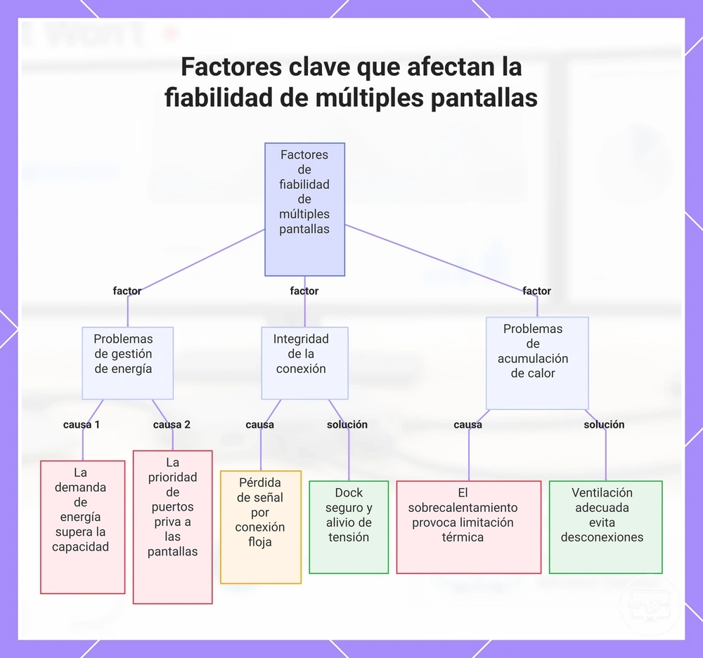 Factores clave que afectan la fiabilidad de múltiples pantallas