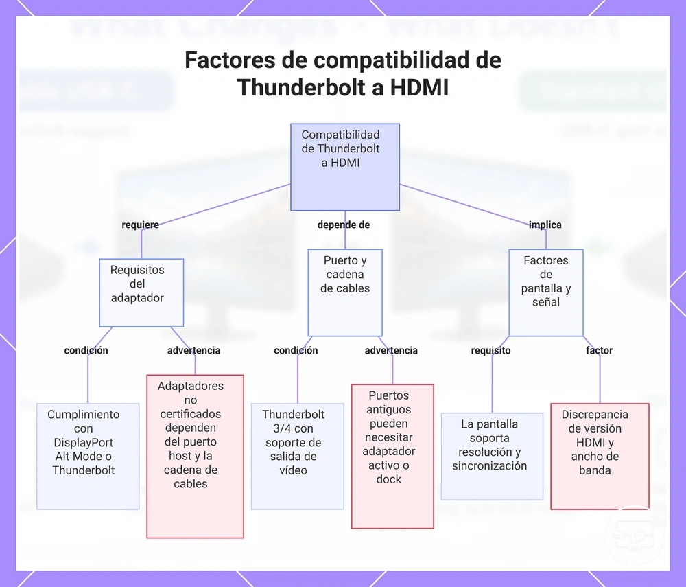 Factores de compatibilidad de Thunderbolt a HDMI