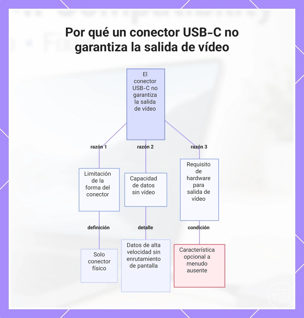 Por qué un conector USB-C no garantiza la salida de vídeo