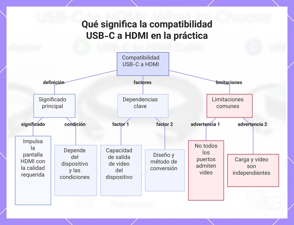 Qué significa la compatibilidad USB-C a HDMI en la práctica