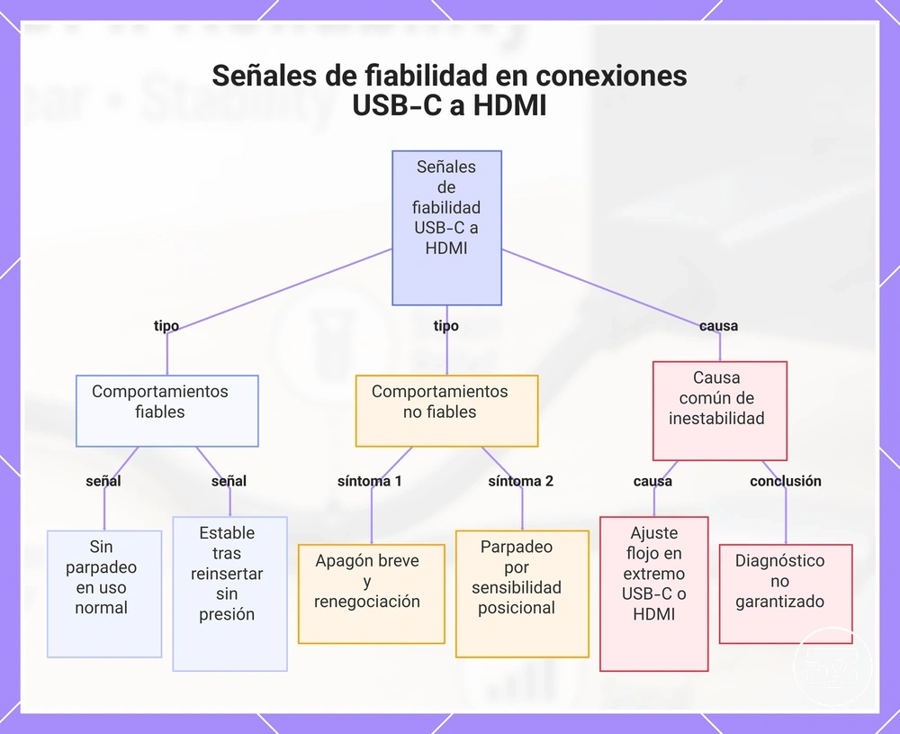 Señales de fiabilidad en conexiones USB-C a HDMI
