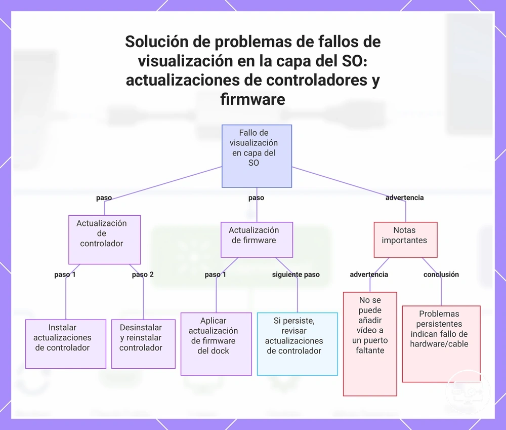 Solución de problemas de fallos de visualización en la capa del SO: actualizaciones de controladores y firmware