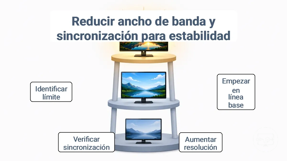 Diagrama de escalera de ajustes: línea base 1080p 60 Hz y escalados a 4K 60 Hz y 4K con HDR