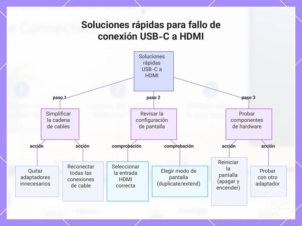 Soluciones rápidas para fallo de conexión USB-C a HDMI
