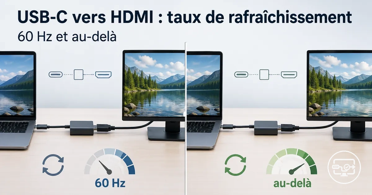 Comparatif des taux de rafraîchissement USB-C vers HDMI : base 60 Hz et attentes plus élevées