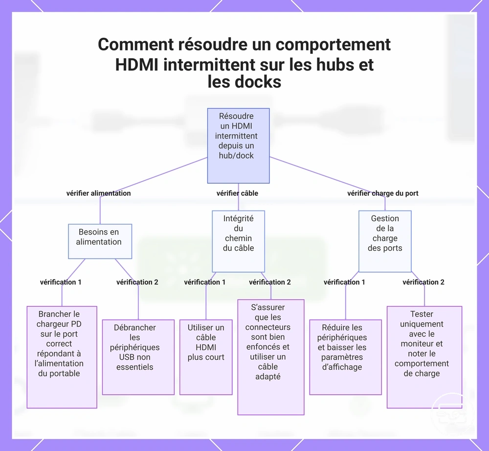 Comment résoudre un comportement HDMI intermittent sur les hubs et les docks
