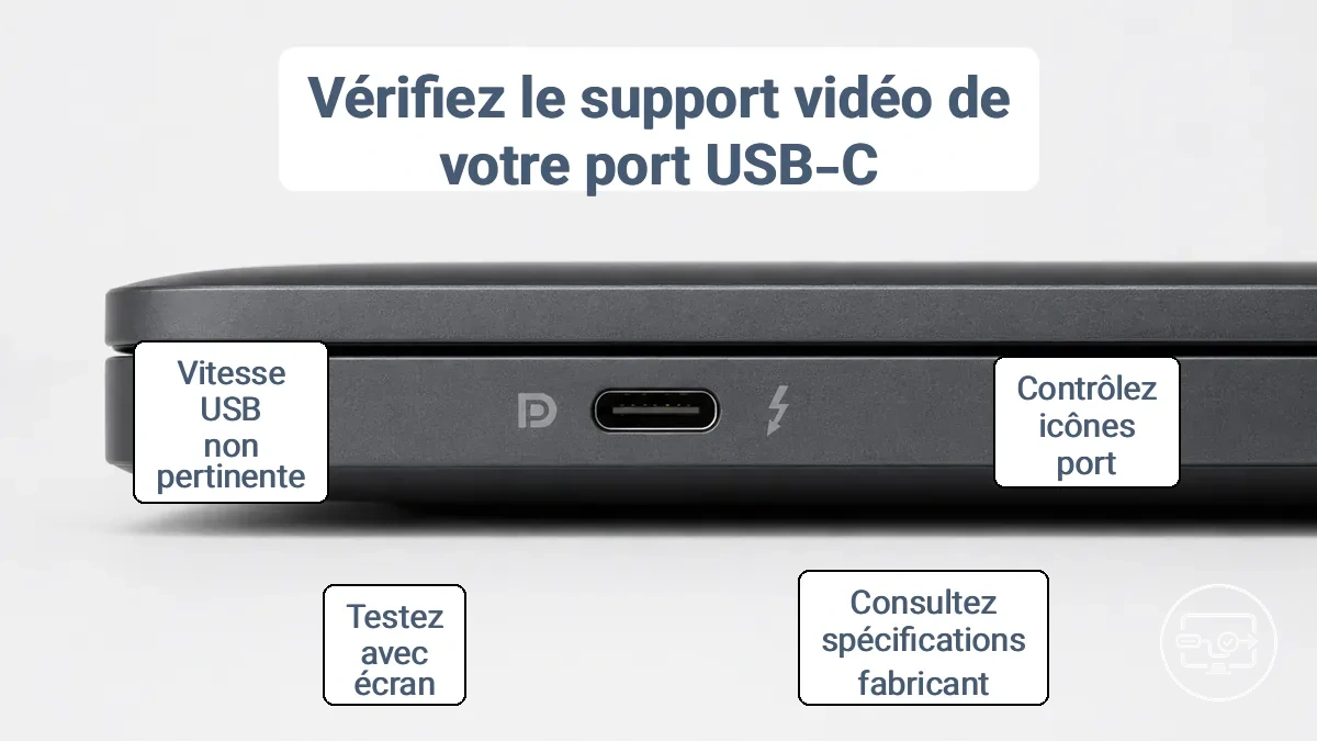 Confirmer port usb c sortie video avant test