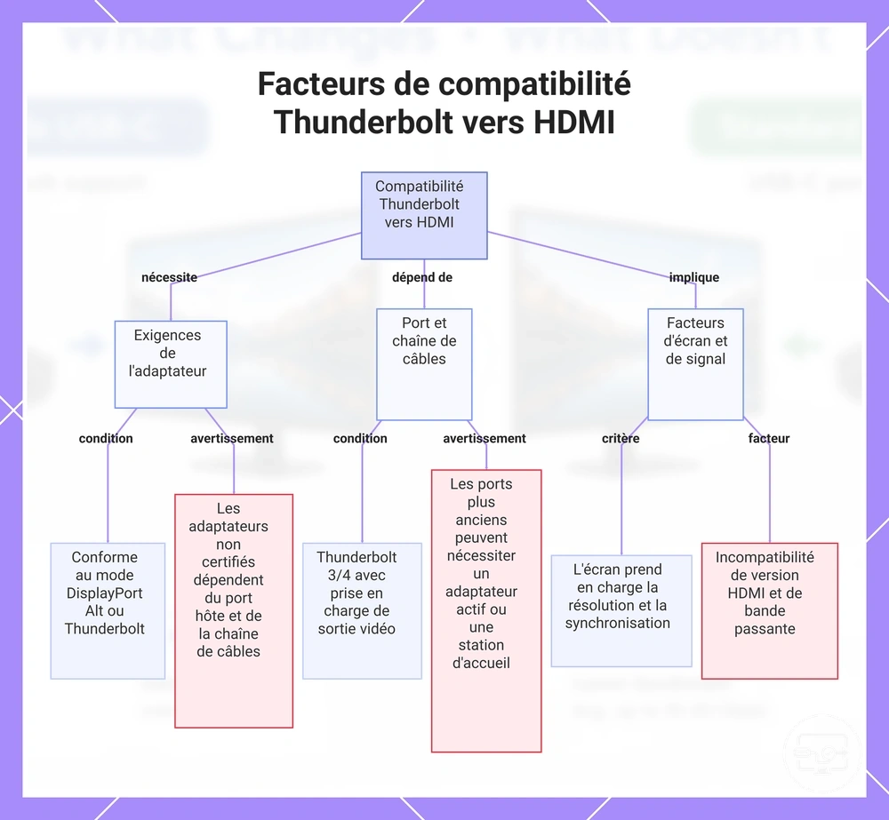 Facteurs de compatibilité Thunderbolt vers HDMI