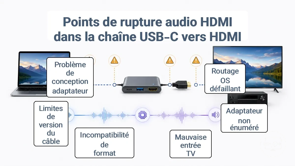 Fonctionnement audio hdmi connexion usb c hdmi