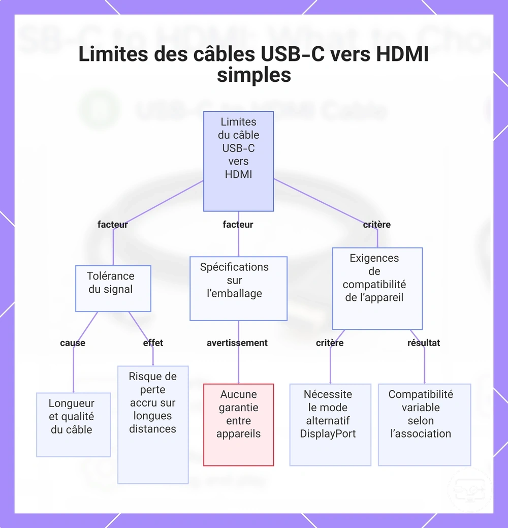 Limites des câbles USB-C vers HDMI simples