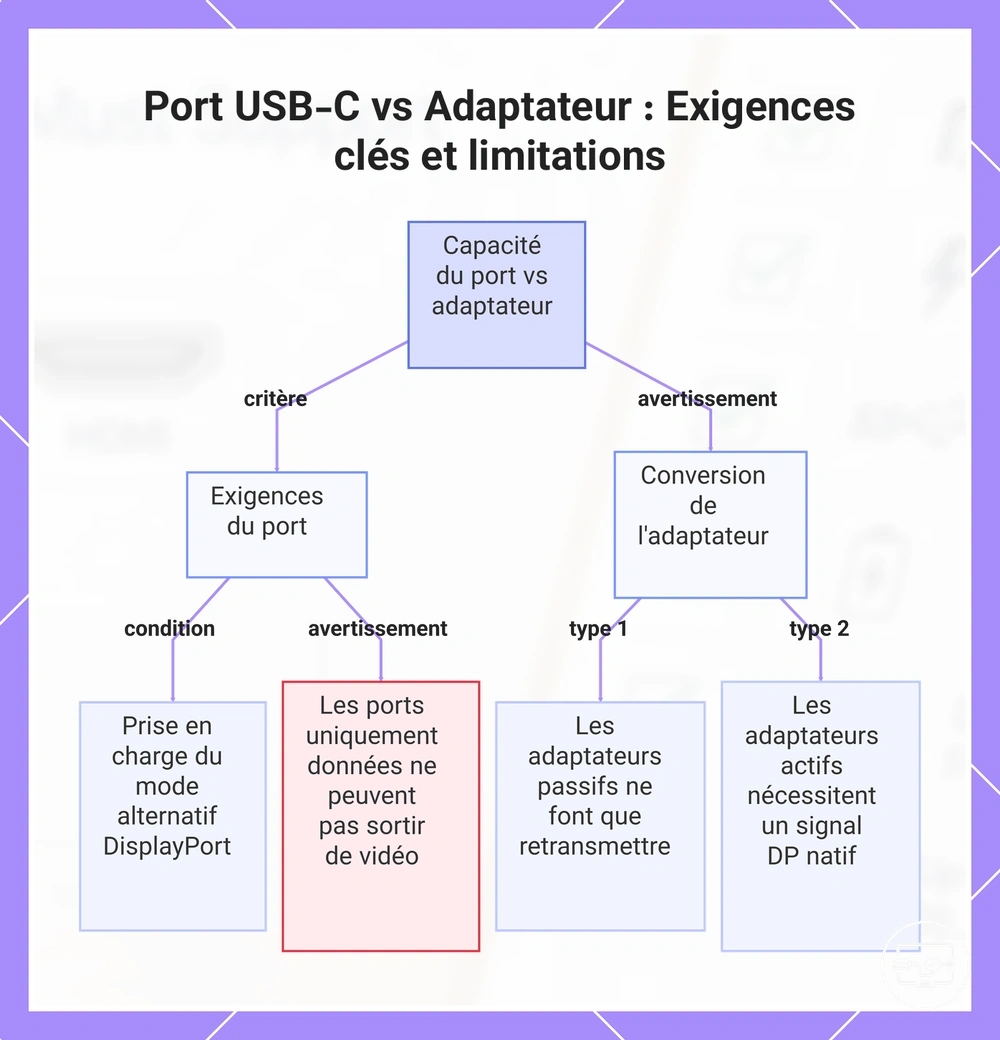 Port USB-C vs Adaptateur : Exigences clés et limitations