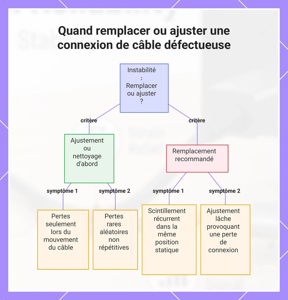 Quand remplacer ou ajuster une connexion de câble défectueuse