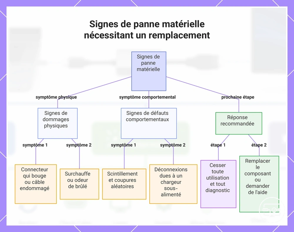 Signes de panne matérielle nécessitant un remplacement