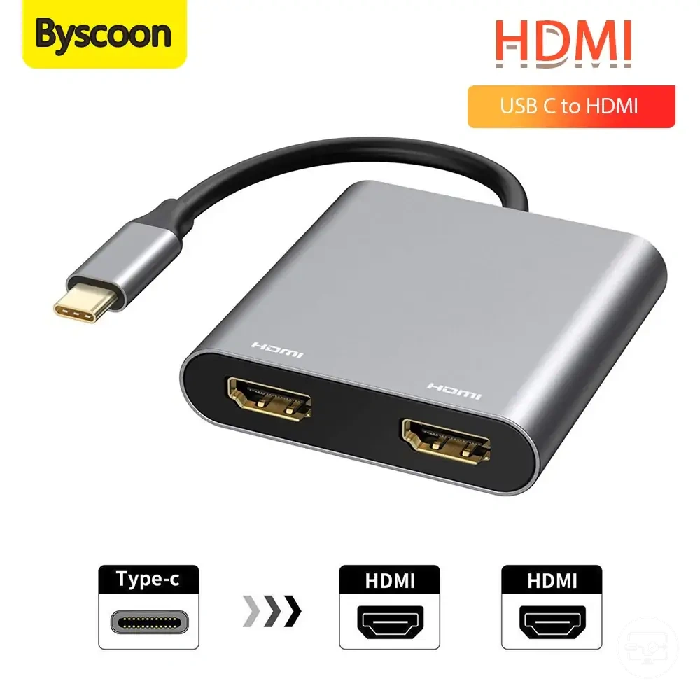 Adaptador USB-C para 2 HDMI
