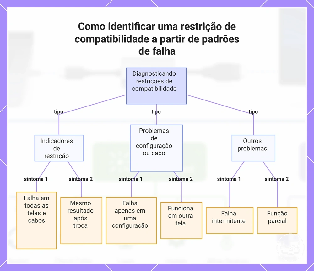 Como identificar uma restrição de compatibilidade a partir de padrões de falha