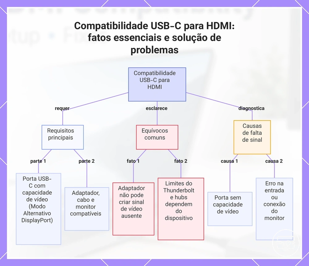 Compatibilidade USB-C para HDMI: fatos essenciais e solução de problemas