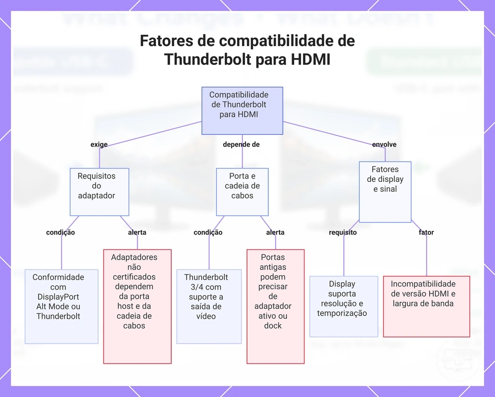 Fatores de compatibilidade de Thunderbolt para HDMI