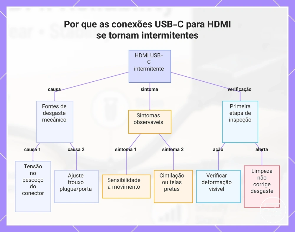 Por que as conexões USB-C para HDMI se tornam intermitentes