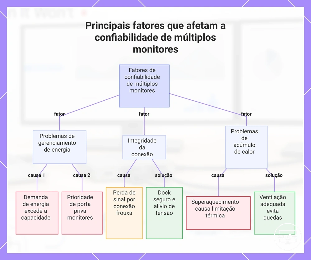 Principais fatores que afetam a confiabilidade de múltiplos monitores