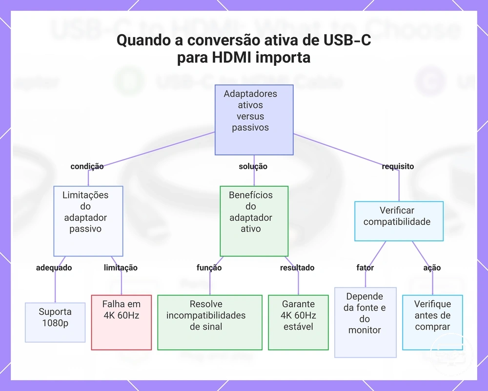 Quando a conversão ativa de USB-C para HDMI importa