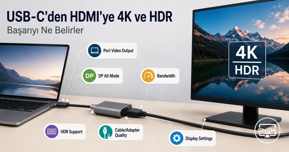 USB-C’den HDMI’ye 4K ve HDR uyumluluğu için performans gereksinimleri