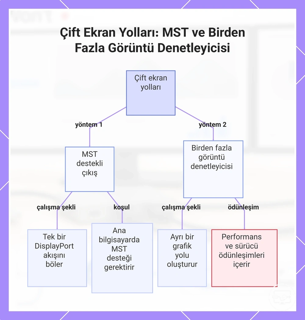 Çift Ekran Yolları: MST ve Birden Fazla Görüntü Denetleyicisi
