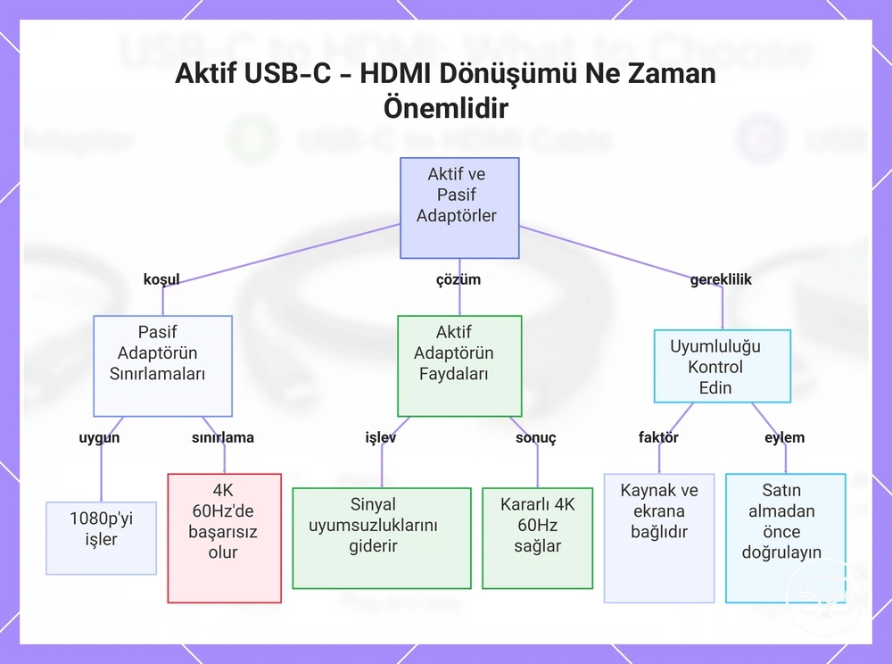 Aktif USB-C - HDMI Dönüşümü Ne Zaman Önemlidir