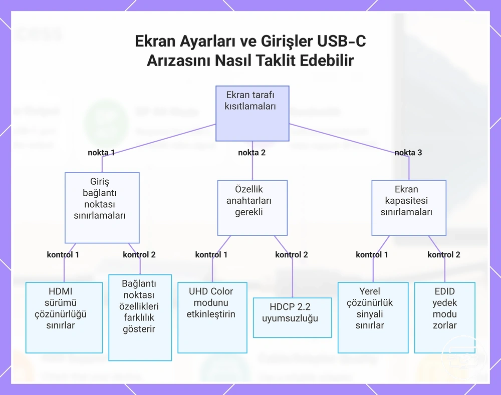 Ekran Ayarları ve Girişler USB-C Arızasını Nasıl Taklit Edebilir