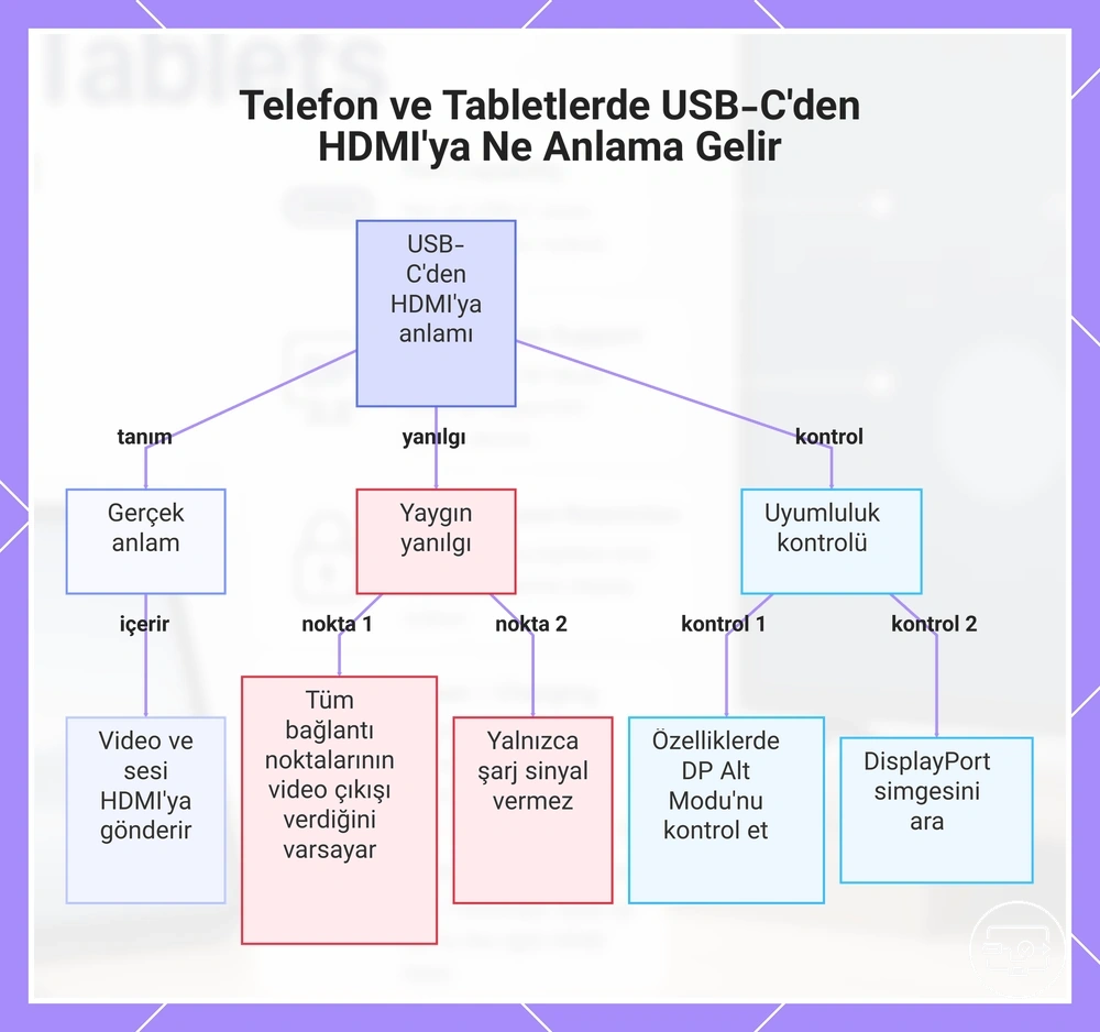 Telefon ve Tabletlerde USB-C'den HDMI'ya Ne Anlama Gelir