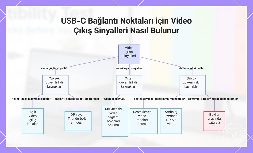 USB-C Bağlantı Noktaları için Video Çıkış Sinyalleri Nasıl Bulunur